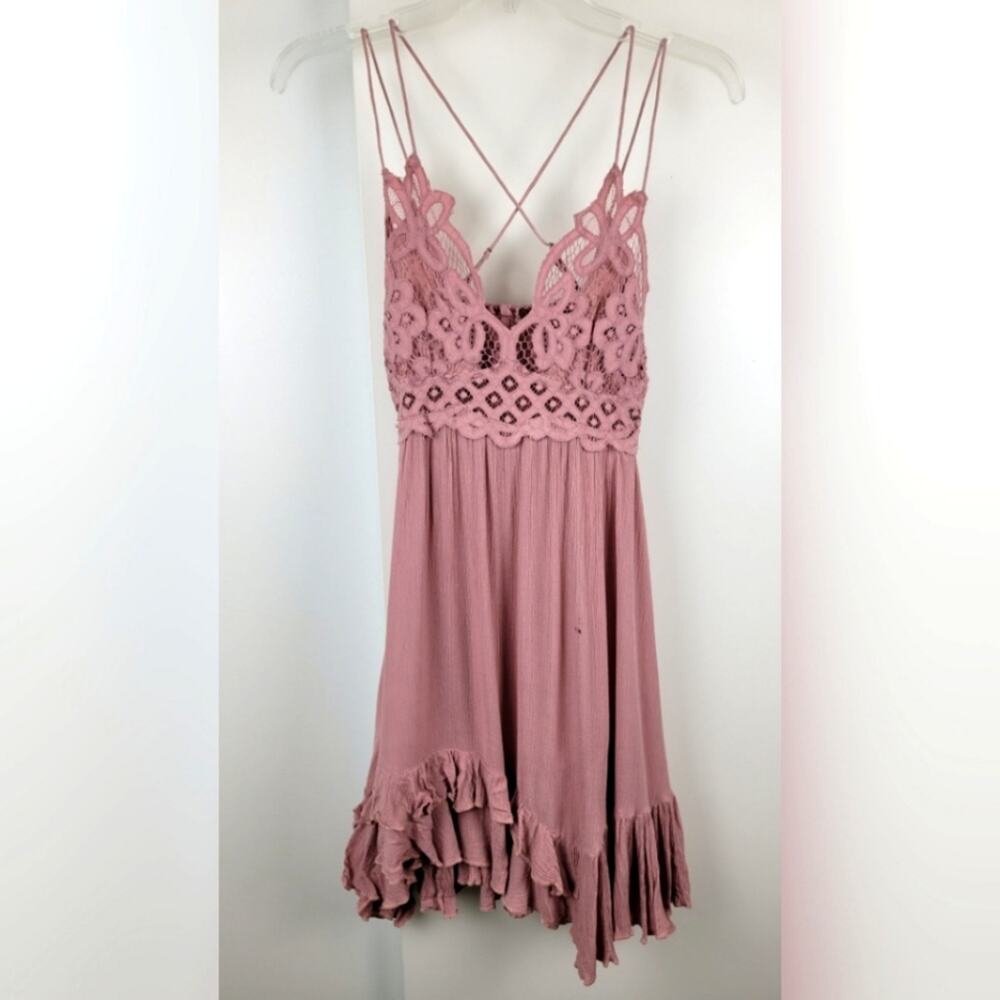 Free People Adella Slip Mini Dress in Rose Size XS